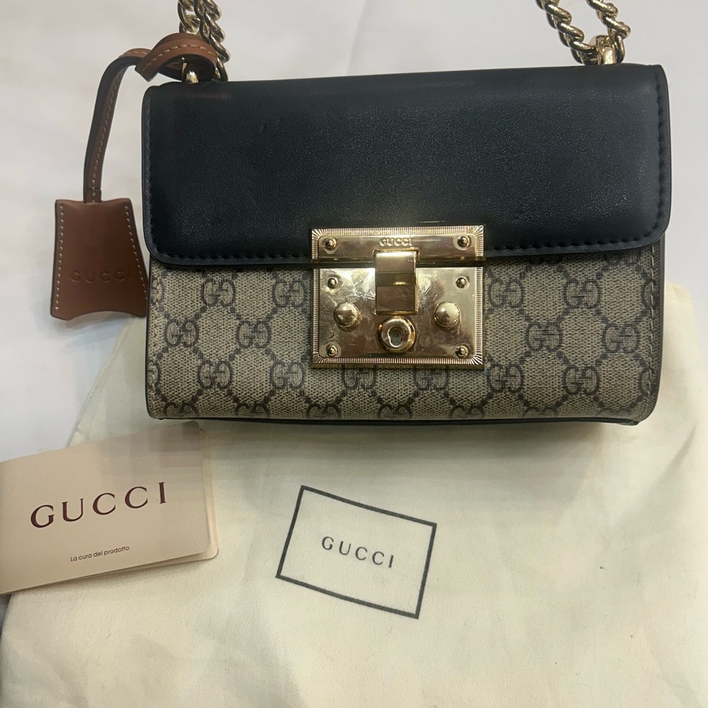 Gucci Black and Tan Crossbody Bag